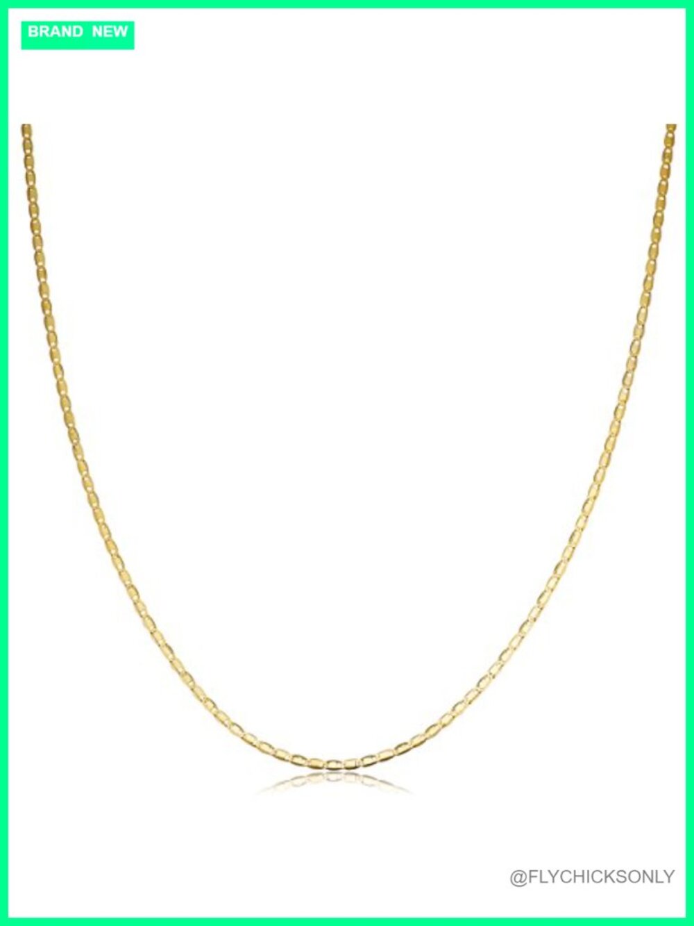 10k Yellow Gold Flat Oval Link Chain Necklace 16"
